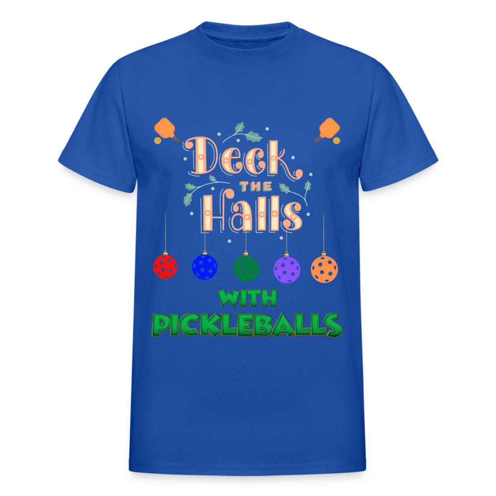 Deck The Halls With Pickleballs, Pickleball, Pickleball Player, Pickleball Christmas, Pickleball Paddle, funny pickleball Shirt - royal blue