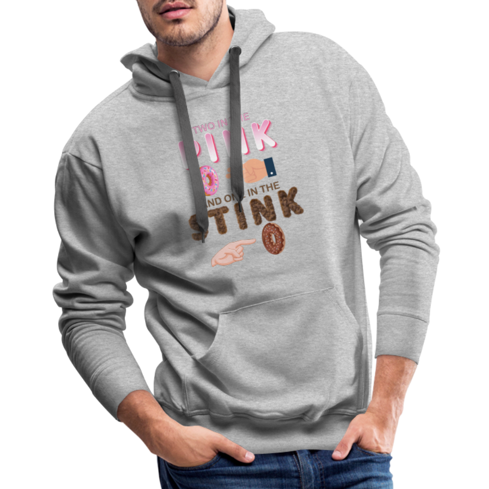 Adult Humor Shirt, The Shocker Symbol Hoodie, Inappropriate adult sexual humor, 2 in the pink, 1 in the stink, butt play anal joke, Two, One - heather grey