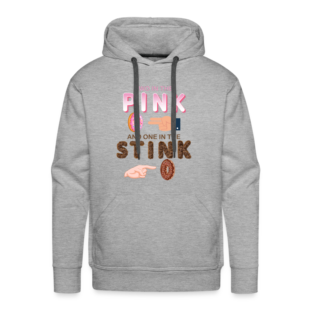 Adult Humor Shirt, The Shocker Symbol Hoodie, Inappropriate adult sexual humor, 2 in the pink, 1 in the stink, butt play anal joke, Two, One - heather grey