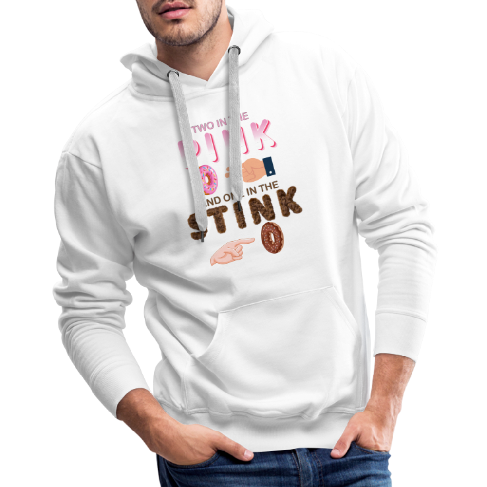 Adult Humor Shirt, The Shocker Symbol Hoodie, Inappropriate adult sexual humor, 2 in the pink, 1 in the stink, butt play anal joke, Two, One - white