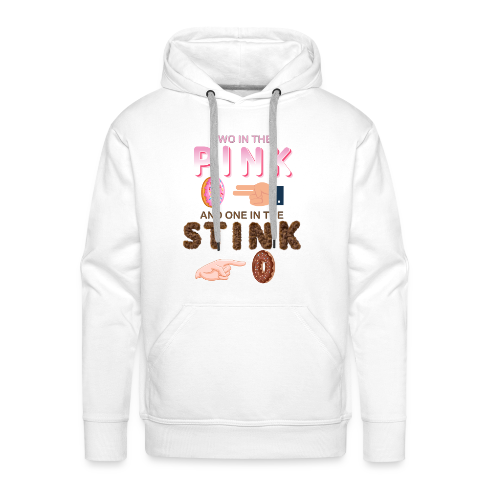 Adult Humor Shirt, The Shocker Symbol Hoodie, Inappropriate adult sexual humor, 2 in the pink, 1 in the stink, butt play anal joke, Two, One - white