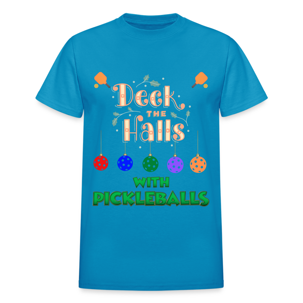 Deck The Halls With Pickleballs, Pickleball, Pickleball Player, Pickleball Christmas, Pickleball Paddle, funny pickleball Shirt - turquoise