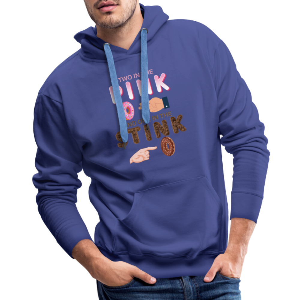 Adult Humor Shirt, The Shocker Symbol Hoodie, Inappropriate adult sexual humor, 2 in the pink, 1 in the stink, butt play anal joke, Two, One - royal blue