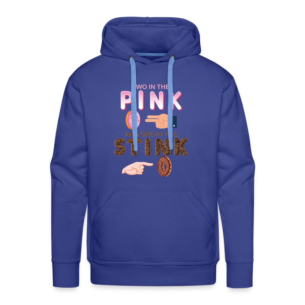 Adult Humor Shirt, The Shocker Symbol Hoodie, Inappropriate adult sexual humor, 2 in the pink, 1 in the stink, butt play anal joke, Two, One - royal blue
