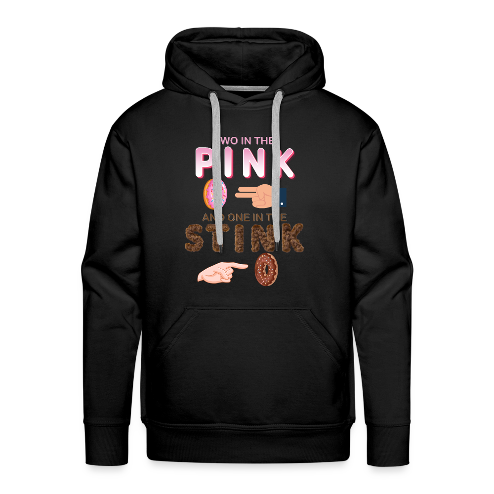 Adult Humor Shirt, The Shocker Symbol Hoodie, Inappropriate adult sexual humor, 2 in the pink, 1 in the stink, butt play anal joke, Two, One - black