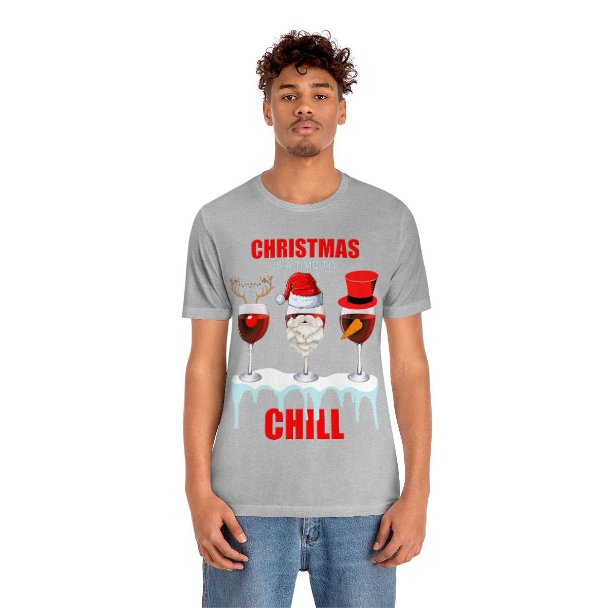 Christmas Is A Time To Chill, Chilling, Santa, Frosty The Snowman, Rudolf The Red Nose Reindeer, Wine, Wine Lover, Snow, Ice, Winter, Wine Glass