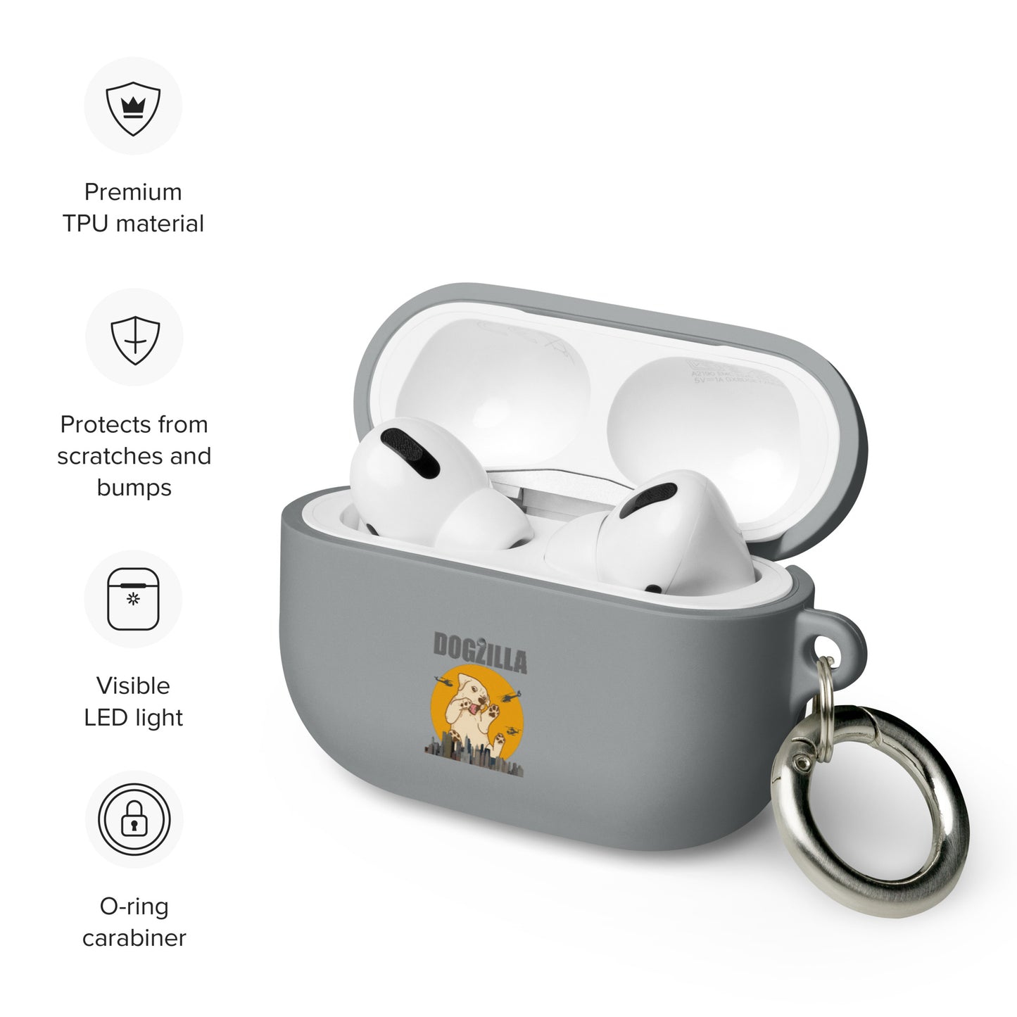 Dogzilla AirPods Case, Dog Lover AirPods Case, Funny Dog Lover AirPods Case, Dog AirPods Case, Helicopter, Dog Dad AirPods Case, Dog Mom Shirt AirPods case