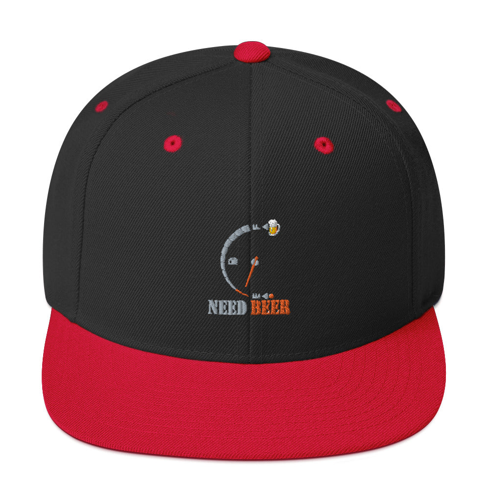 Funny Beer Lovers, I Need Beer, Fuel Gauge Snapback Hat, Beer Froth, Beer Lovers Snapback Hat, I Need Beer, Funny Drinking Hat,