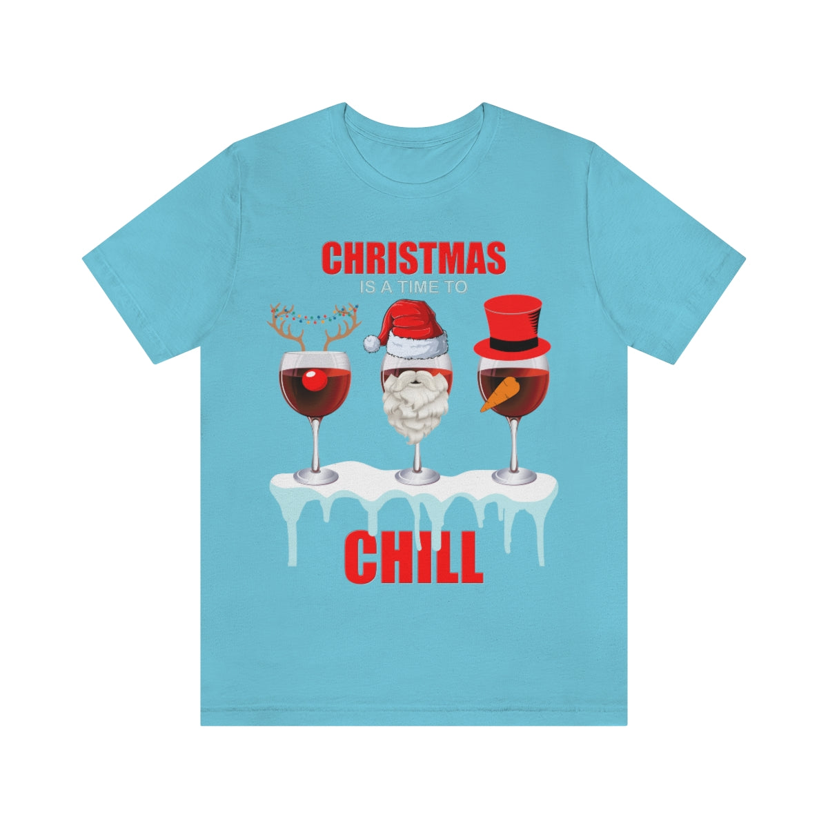 Christmas Is A Time To Chill, Chilling, Santa, Frosty The Snowman, Rudolf The Red Nose Reindeer, Wine, Wine Lover, Snow, Ice, Winter, Wine Glass
