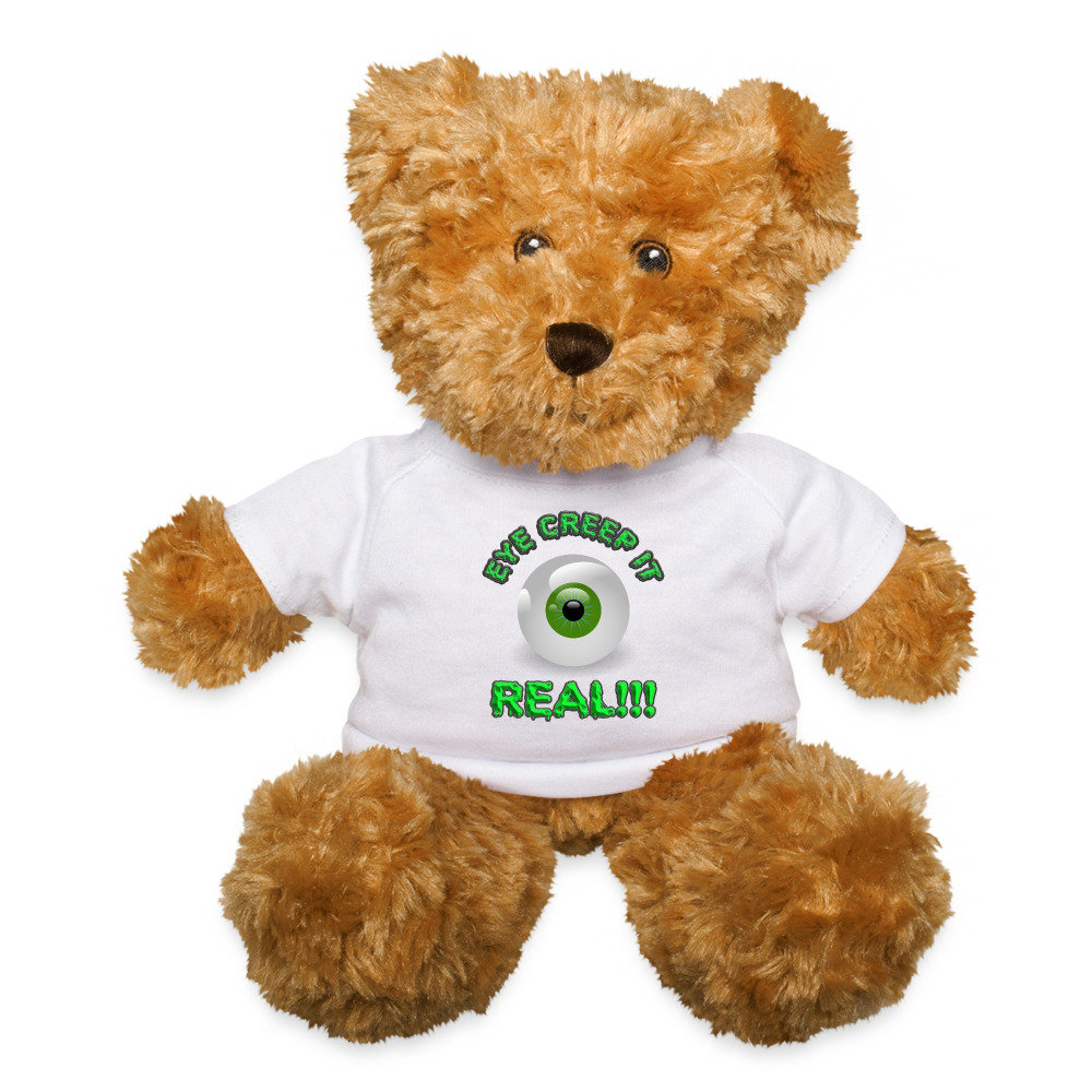 Creep It Real, Eye Creep It Real, Halloween, Scary, skull, haunted, horror, spook, howl, scream, party, October, dead, coffin, creepy, Teddy Bear - white