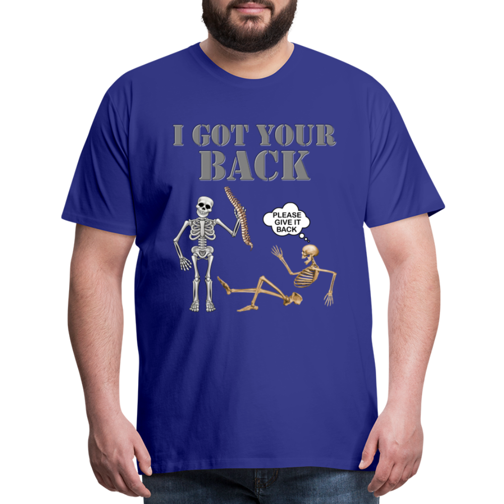 I Got Your Back Shirt, Funny Skeleton Rib Cage Tshirt, Halloween Skeleton Shirts, Mens Anti Valentines Day, Funny Pick Up Lines Men's Premium T-Shirt - royal blue