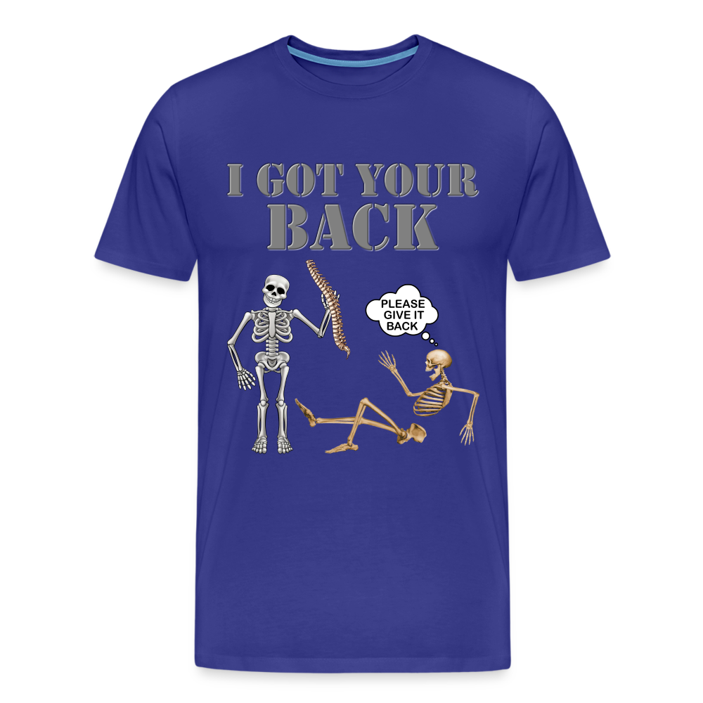 I Got Your Back Shirt, Funny Skeleton Rib Cage Tshirt, Halloween Skeleton Shirts, Mens Anti Valentines Day, Funny Pick Up Lines Men's Premium T-Shirt - royal blue