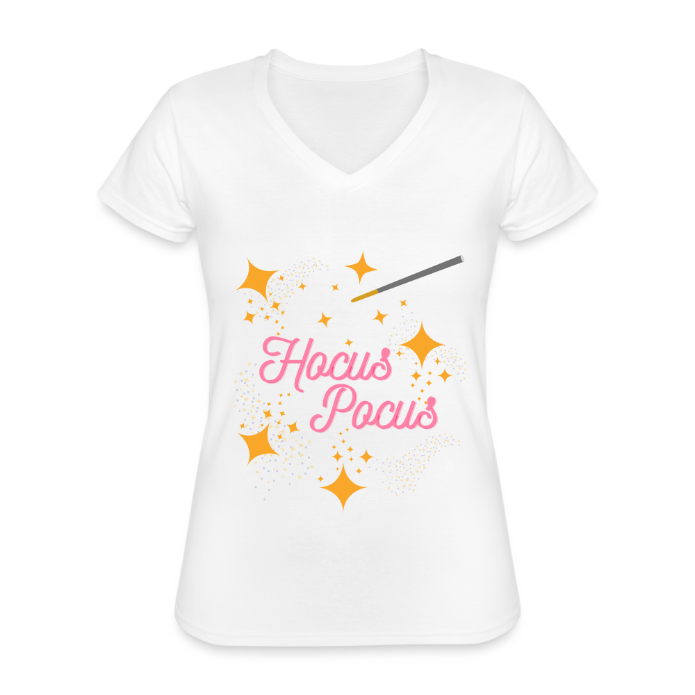 Hocus Pocus, Halloween, Witches, Witch, Sanderson sisters, Movies, Spell, Winifred, Winifred Sanderson, Fall, Funny, i put a spell on you, Mary Sanderson, movie, October, Women's V-Neck T-Shirt. - white