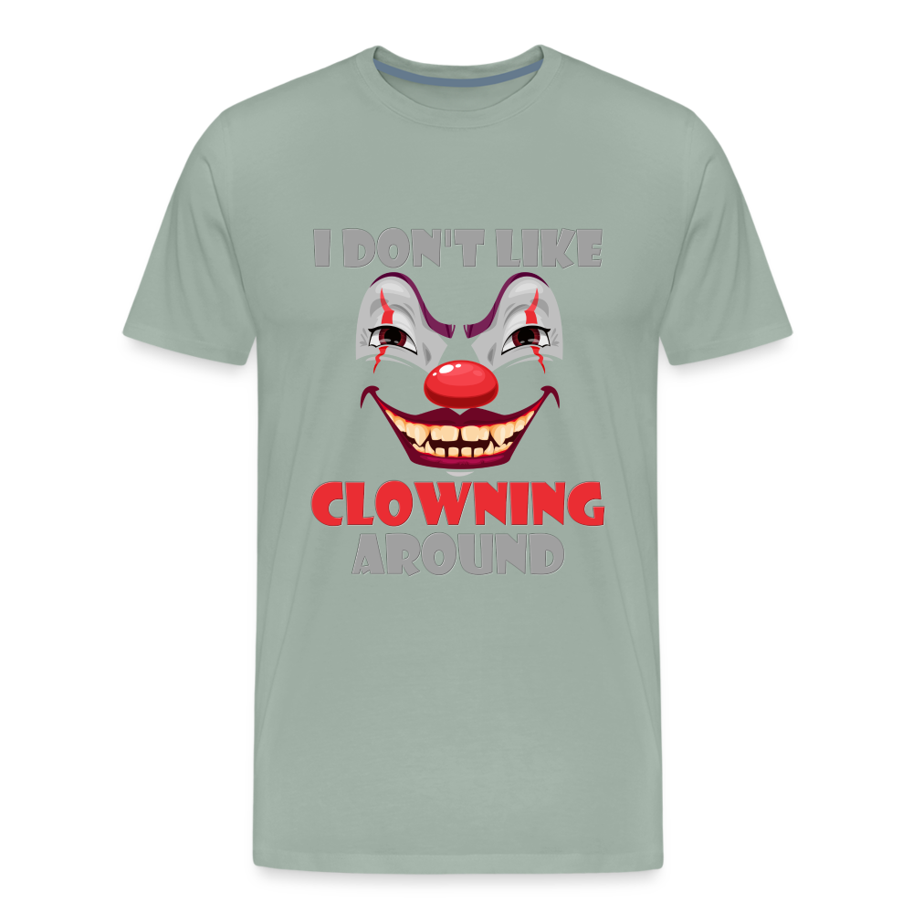 Art The Clown, Scary, Spooky, I Don't Like Clowning Around, Halloween Horror, Massacre, Clown, Party, Balloons - steel green