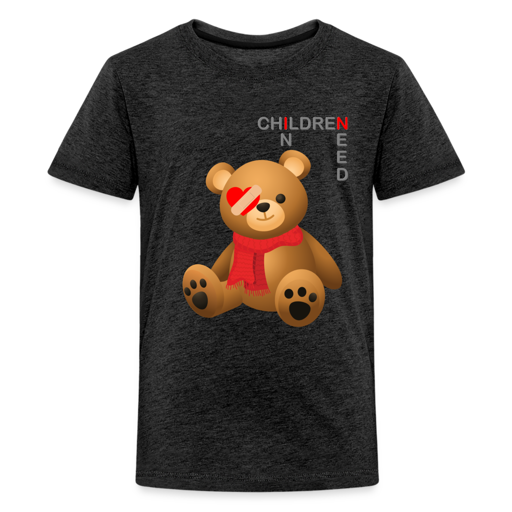 Children In Need, Pudsey Bear, Tesco Pudsey Bear, Pudsey, Bear, Tesco, Tesco Bear, Tesco Pudsey, pudsey bear, pudsey, pudsey ideas, tes Kids' Premium T-Shirt - charcoal grey