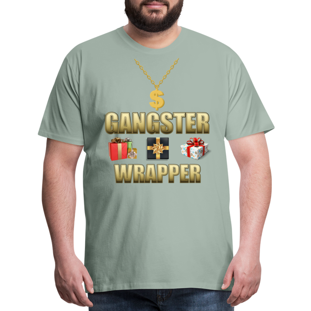Funny Christmas Shirt, Gangster Wrapper Shirt, Gangsta Wrapper T-Shirt, Gangsta Wrapper Tshirt, Gangsta Wrapper Shirt, Funny Christmas Shirt, Wrapping Shirt - steel green