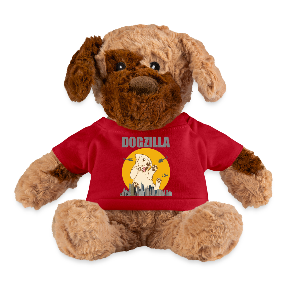 Dogzilla Plushy Dog, Dog Lover Plushy, Funny Dog Lover Plushy, Plushy Dog With Shirt, Helicopter, Big Apple City, Dog Dad Plushy, Dog Mom Plushy - red