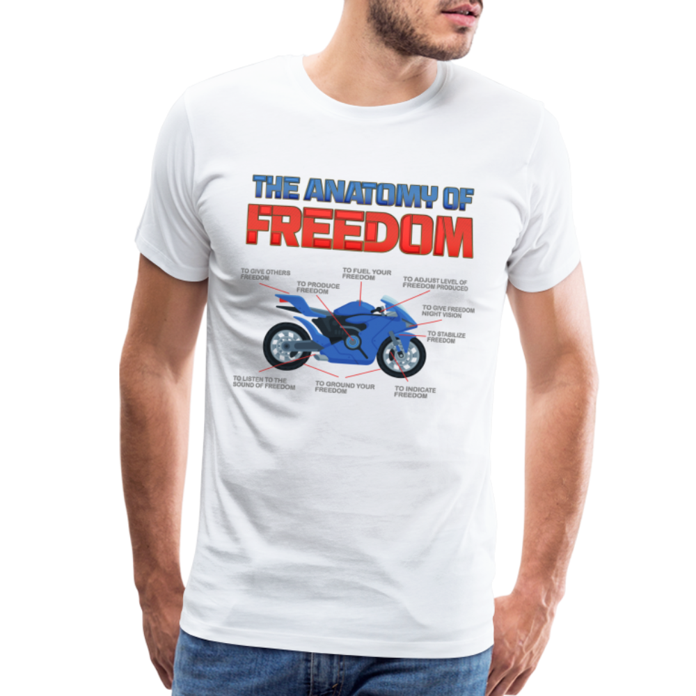 The Anatomy Of Freedom Shirt, Motorcycle Shirt, Biker Shirt, Motorcycle Gift, Gift For Biker, Motor Cross, Motorcycle Anatomy, Sports Bike. - white