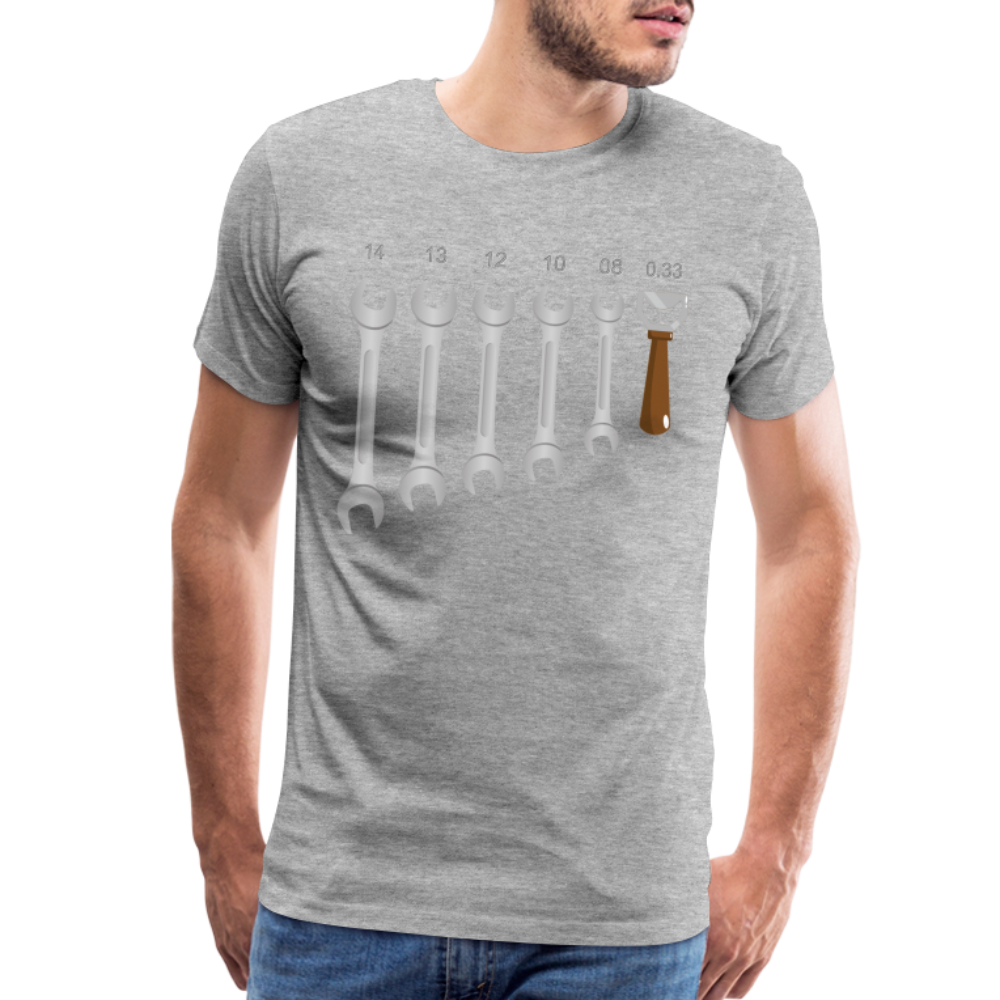 Wrench Bottle Opener Shirt, Funny Mechanic Shirt, Tools Car Fix Shirt, Engineer Gift Shirt, For Him Her T-shirt - heather gray