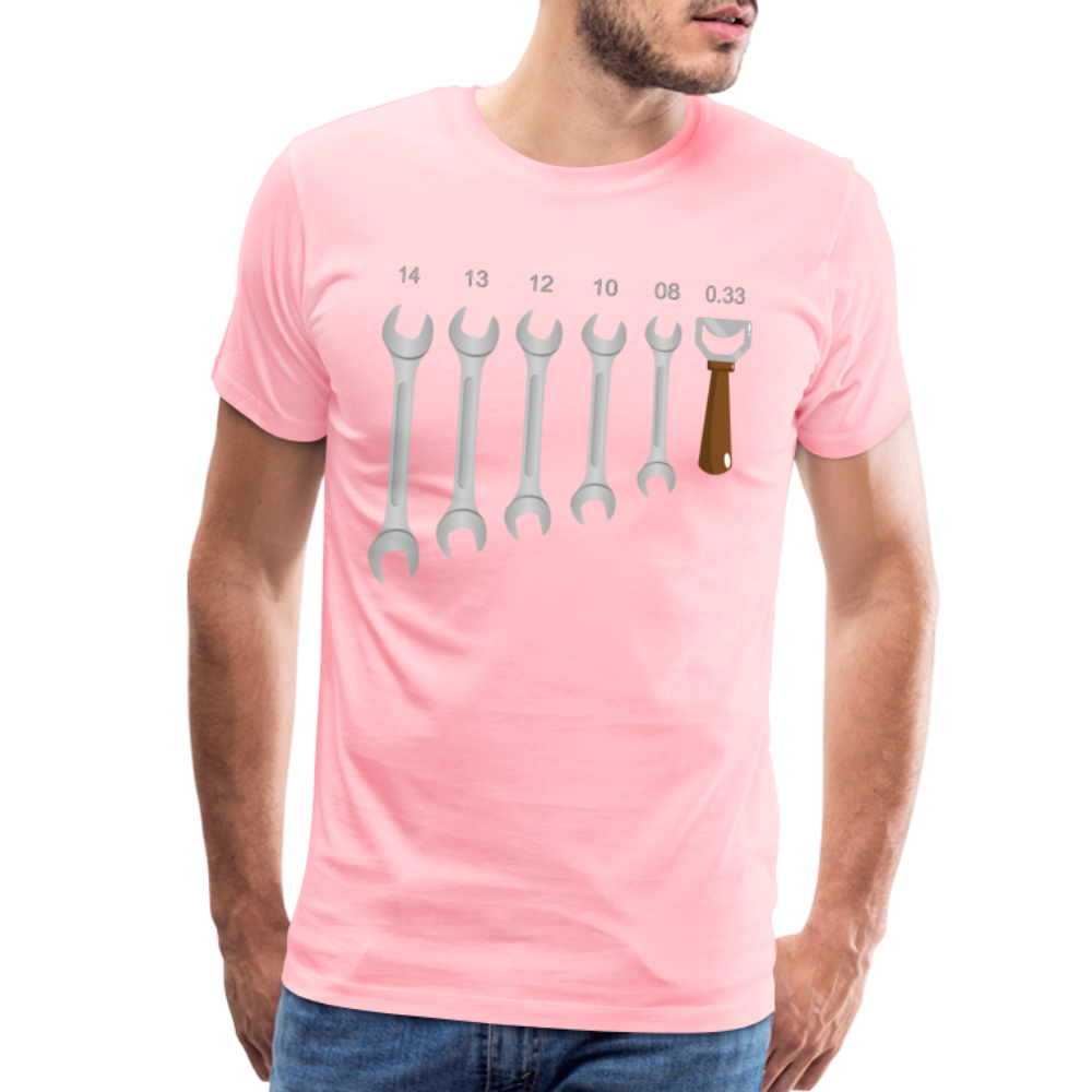Wrench Bottle Opener Shirt, Funny Mechanic Shirt, Tools Car Fix Shirt, Engineer Gift Shirt, For Him Her T-shirt - pink