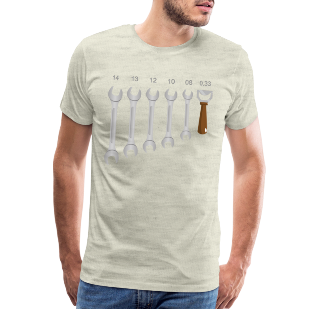 Wrench Bottle Opener Shirt, Funny Mechanic Shirt, Tools Car Fix Shirt, Engineer Gift Shirt, For Him Her T-shirt - heather oatmeal