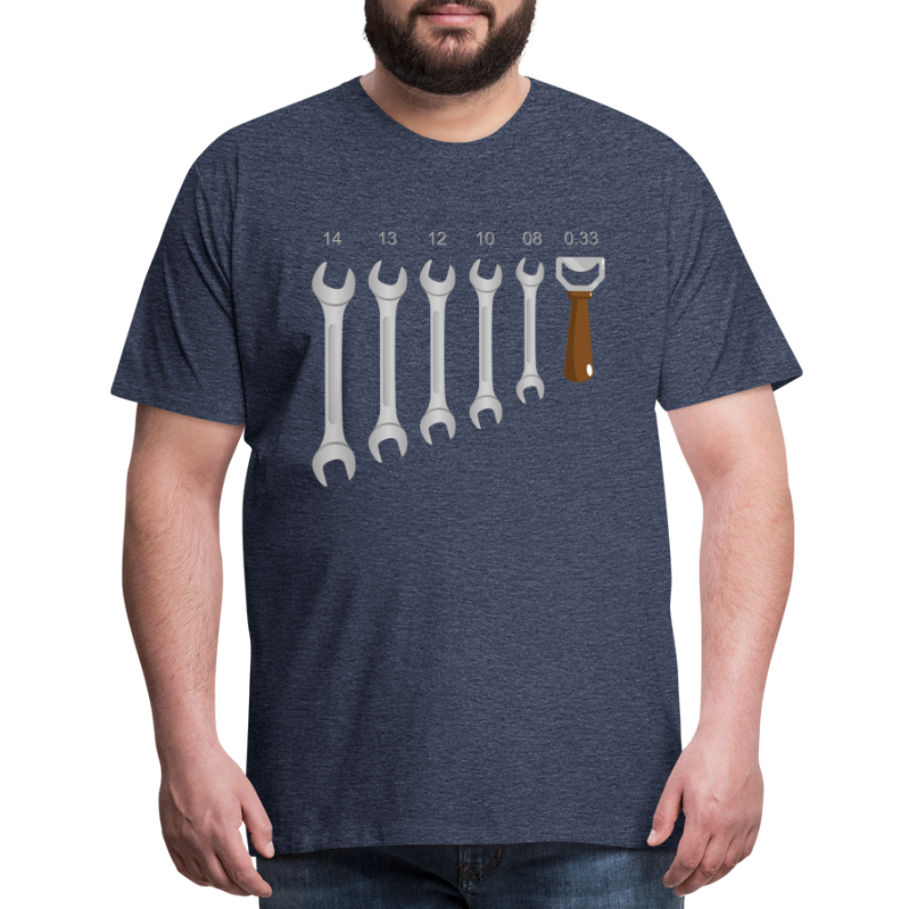 Wrench Bottle Opener Shirt, Funny Mechanic Shirt, Tools Car Fix Shirt, Engineer Gift Shirt, For Him Her T-shirt - heather blue