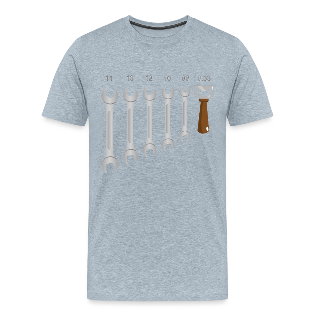 Wrench Bottle Opener Shirt, Funny Mechanic Shirt, Tools Car Fix Shirt, Engineer Gift Shirt, For Him Her T-shirt - heather ice blue