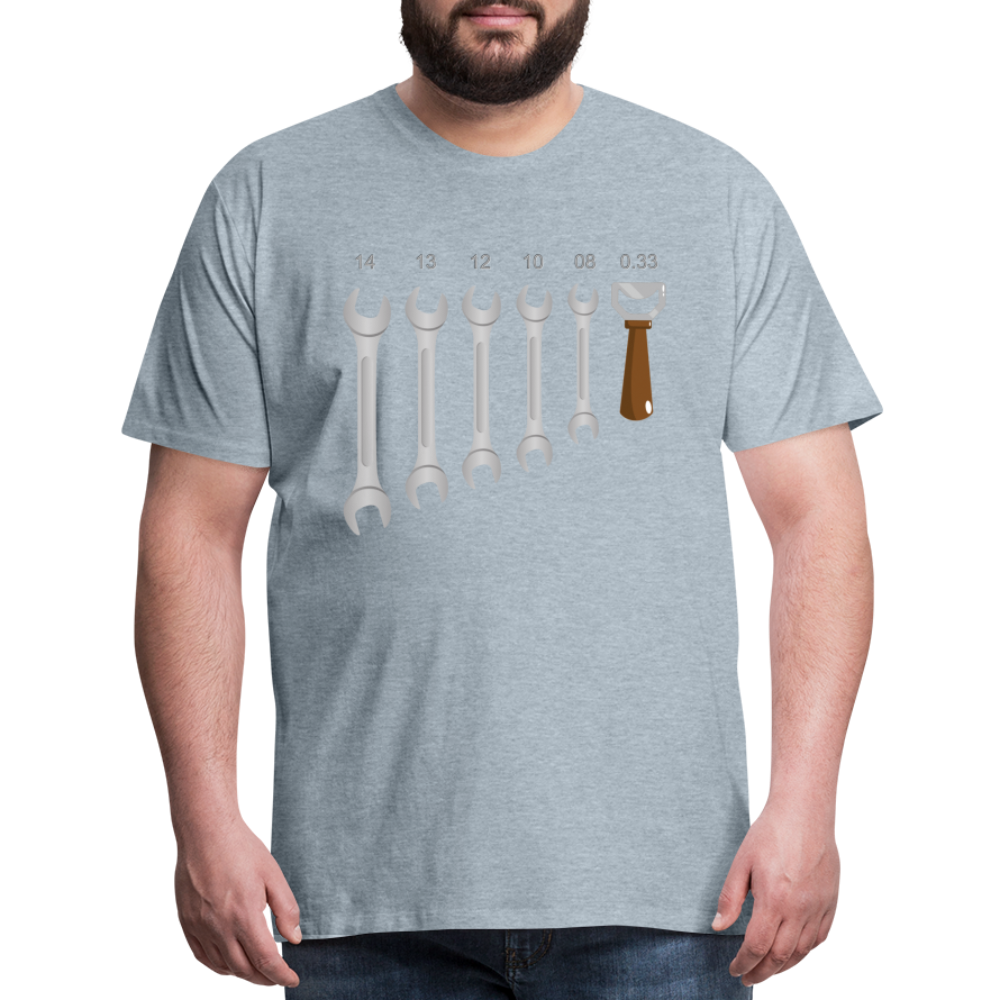 Wrench Bottle Opener Shirt, Funny Mechanic Shirt, Tools Car Fix Shirt, Engineer Gift Shirt, For Him Her T-shirt - heather ice blue