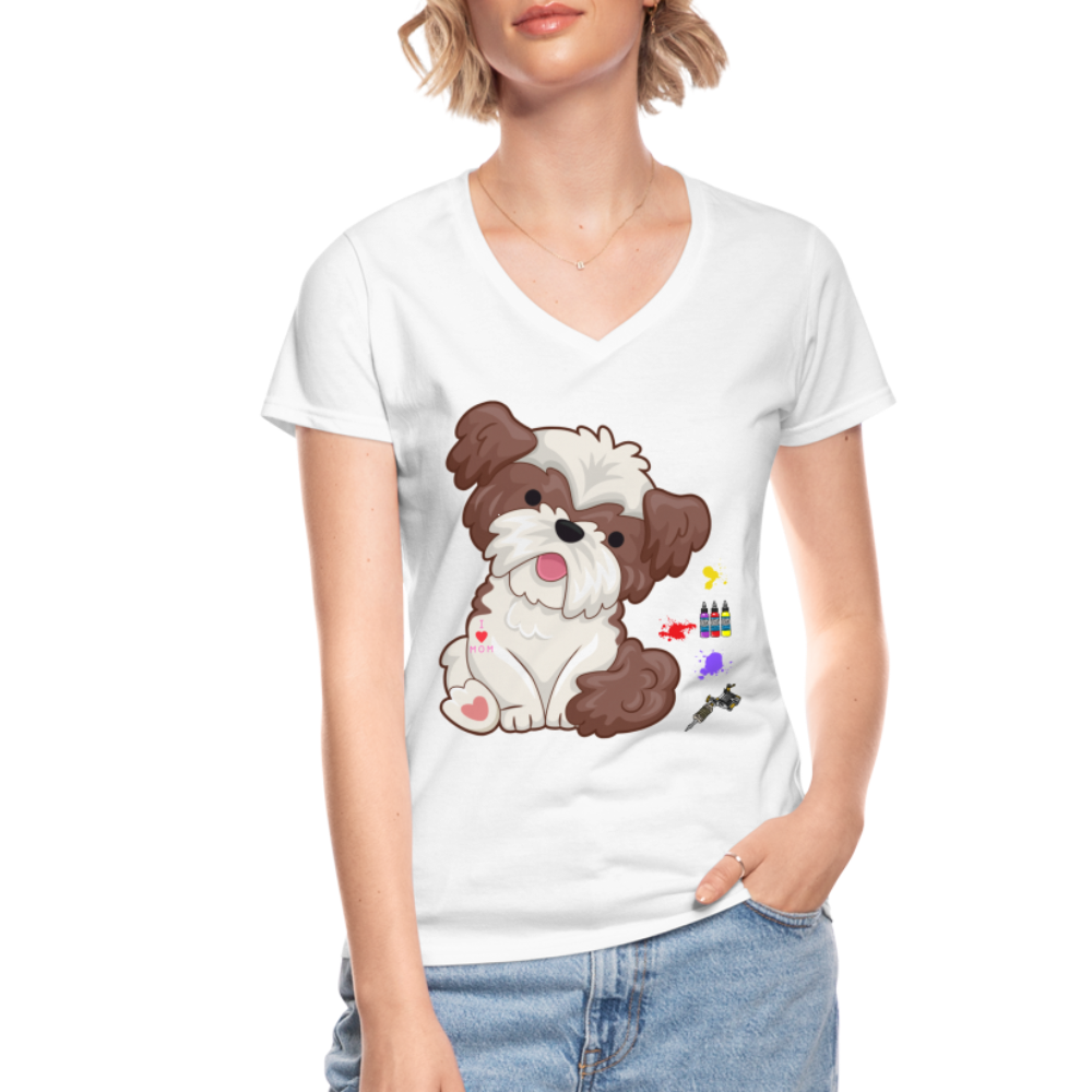 Dog Mama Shirt, Dog Lover Shirt, Cute Dog Shirt, Tattoo Dog Shirt, Funny Dog Shirt, Pet Lover Shirt, Dog Mom Shirt, Gift For Her - white