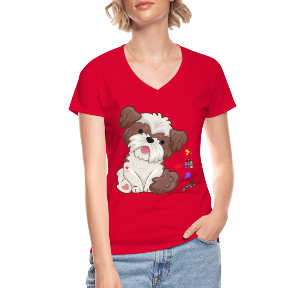 Dog Mama Shirt, Dog Lover Shirt, Cute Dog Shirt, Tattoo Dog Shirt, Funny Dog Shirt, Pet Lover Shirt, Dog Mom Shirt, Gift For Her - red