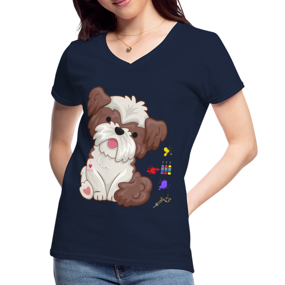 Dog Mama Shirt, Dog Lover Shirt, Cute Dog Shirt, Tattoo Dog Shirt, Funny Dog Shirt, Pet Lover Shirt, Dog Mom Shirt, Gift For Her - navy