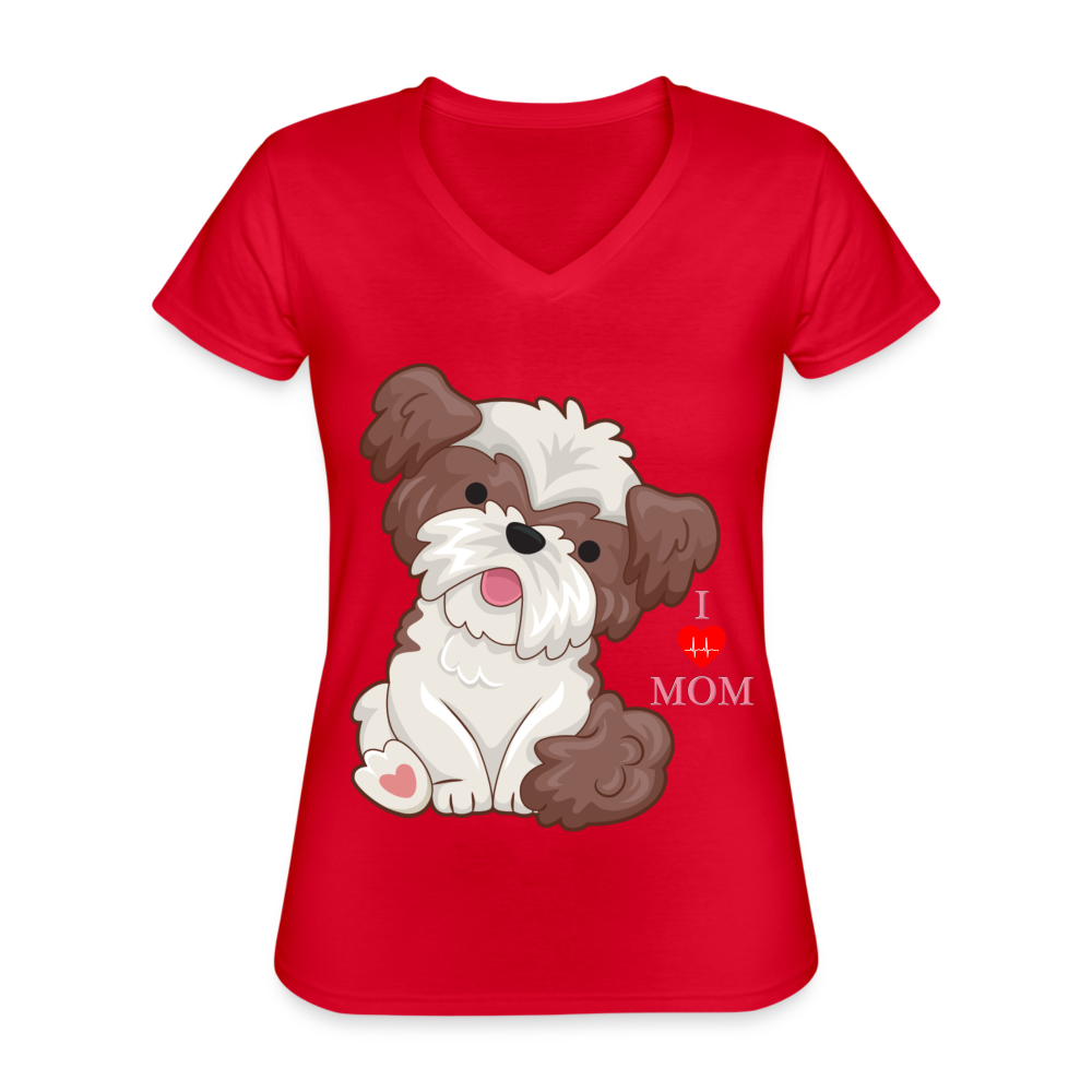 I Love Mom, Dog Mama Shirt, Dog Lover Shirt, Cute Dog Shirt, Funny Dog Shirt, Pet Lover Shirt, Dog Mom Shirt, Gift For Her - red