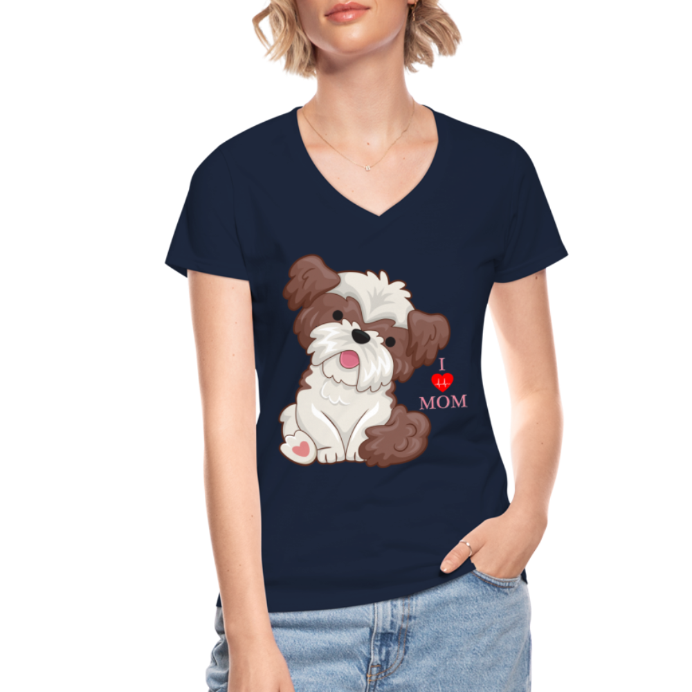 I Love Mom, Dog Mama Shirt, Dog Lover Shirt, Cute Dog Shirt, Funny Dog Shirt, Pet Lover Shirt, Dog Mom Shirt, Gift For Her - navy