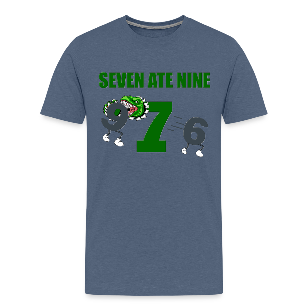 Seven Ate Nine, Funny Math Shirt, Seven Eight Nine, 7 ate 9, 7 8 9, Math, Mathematics, Science, Funny Geeks Shirt, Math Teacher Shirt - heather blue