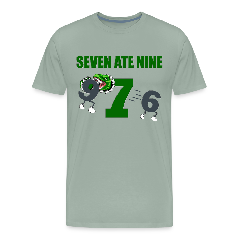 Seven Ate Nine, Funny Math Shirt, Seven Eight Nine, 7 ate 9, 7 8 9, Math, Mathematics, Science, Funny Geeks Shirt, Math Teacher Shirt - steel green