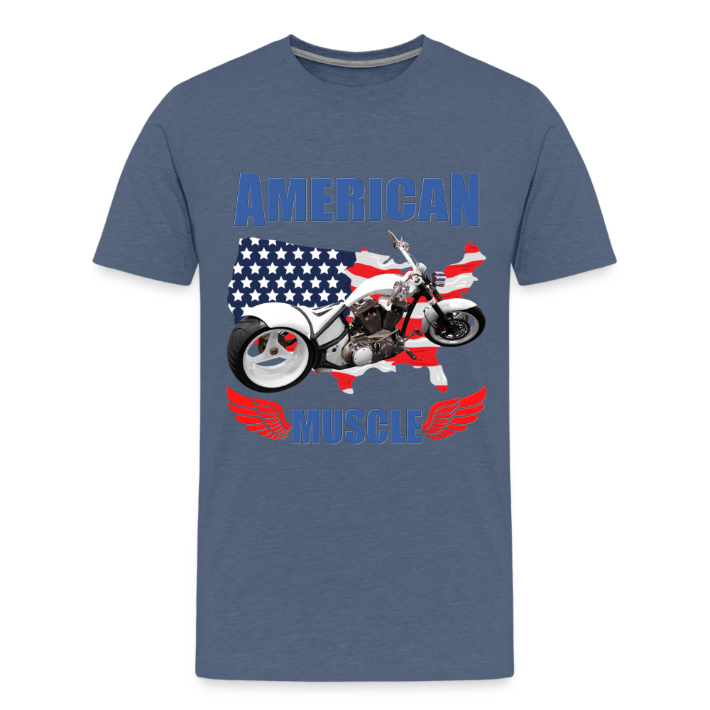 American Muscle Shirt, Motorcycle Shirt, Biker Shirt, Motorcycle Gift, Motorcycle Tshirt, Motorcycle Shirts, Motorcycle T Shirt, Biker Shirts - heather blue