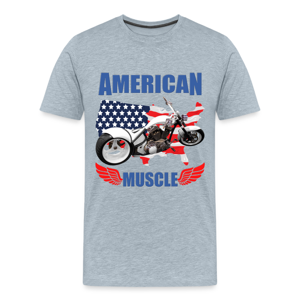 American Muscle Shirt, Motorcycle Shirt, Biker Shirt, Motorcycle Gift, Motorcycle Tshirt, Motorcycle Shirts, Motorcycle T Shirt, Biker Shirts - heather ice blue