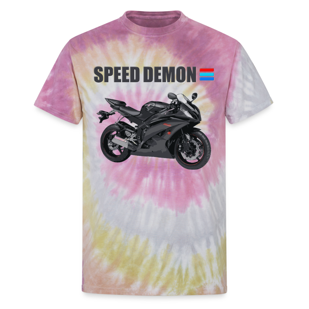 Motorcycle Gift, Motorcycle Shirt, Biker Shirt, Speed Demon Shirt, Motorcycle Tshirt, Motorcycle T Shirt, Racing Shirt, Sports Bike Shirt, Unisex Tie Dye T-Shirt - Desert Rose