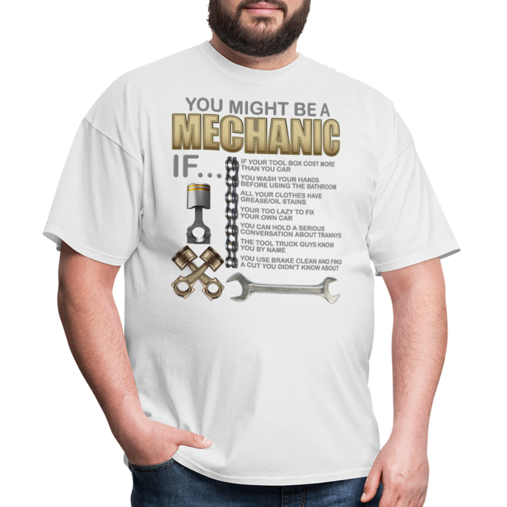 Mechanic Gift, Mechanic Shirt, You Might Be A Mechanic, Diesel Mechanic, Gift For Mechanic, Car Mechanic, Car Guy Shirt, Funny Dad Shirt - white