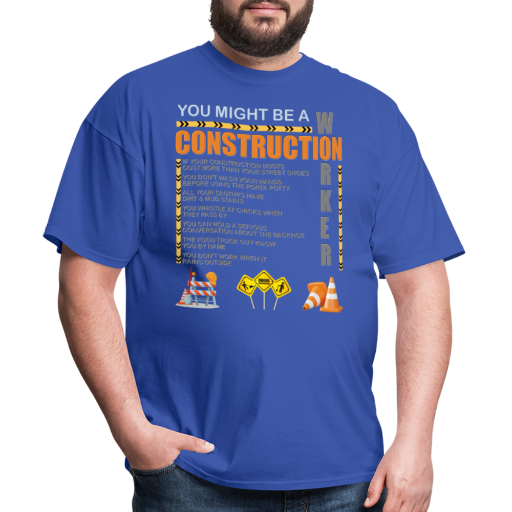 Construction Gift, Construction Crew, Construction Worker, You Might Be A, Construction Party, Construction Manager, Engineering Shirt, Dump Truck Shirt, Construction Theme, Funny Dad Shirt, Fathers Day Shirt - royal blue