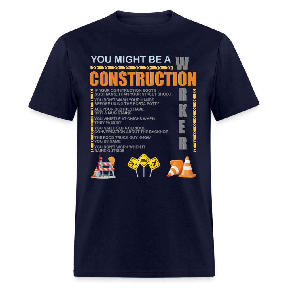 Construction Gift, Construction Crew, Construction Worker, You Might Be A, Construction Party, Construction Manager, Engineering Shirt, Dump Truck Shirt, Construction Theme, Funny Dad Shirt, Fathers Day Shirt - navy
