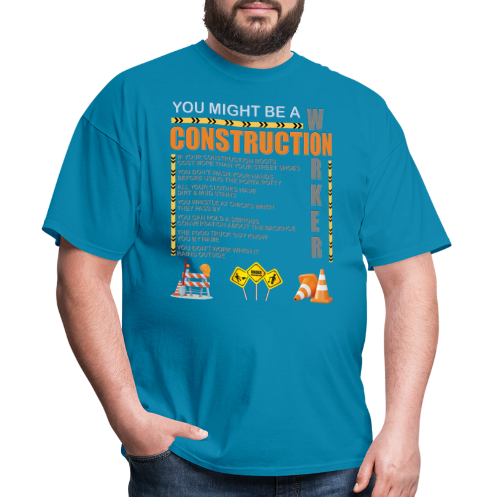 Construction Gift, Construction Crew, Construction Worker, You Might Be A, Construction Party, Construction Manager, Engineering Shirt, Dump Truck Shirt, Construction Theme, Funny Dad Shirt, Fathers Day Shirt - turquoise