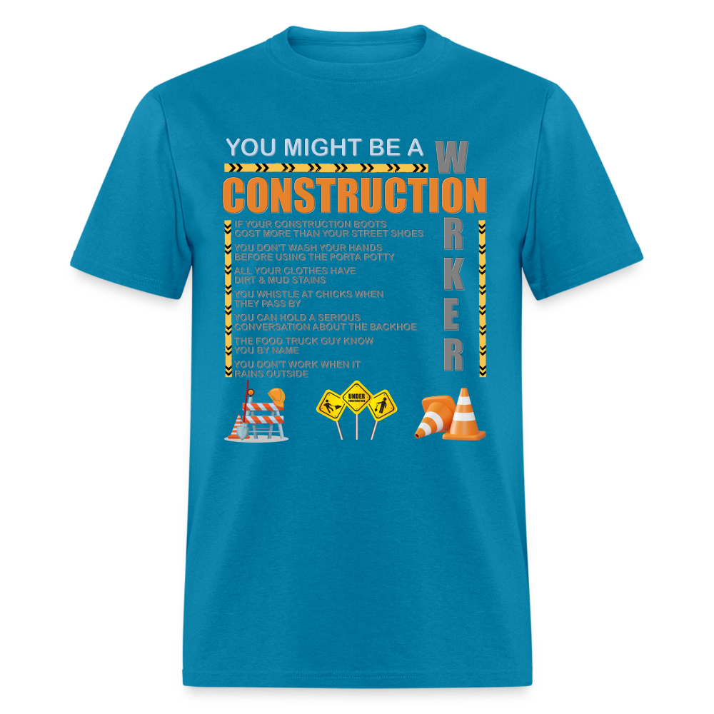 Construction Gift, Construction Crew, Construction Worker, You Might Be A, Construction Party, Construction Manager, Engineering Shirt, Dump Truck Shirt, Construction Theme, Funny Dad Shirt, Fathers Day Shirt - turquoise