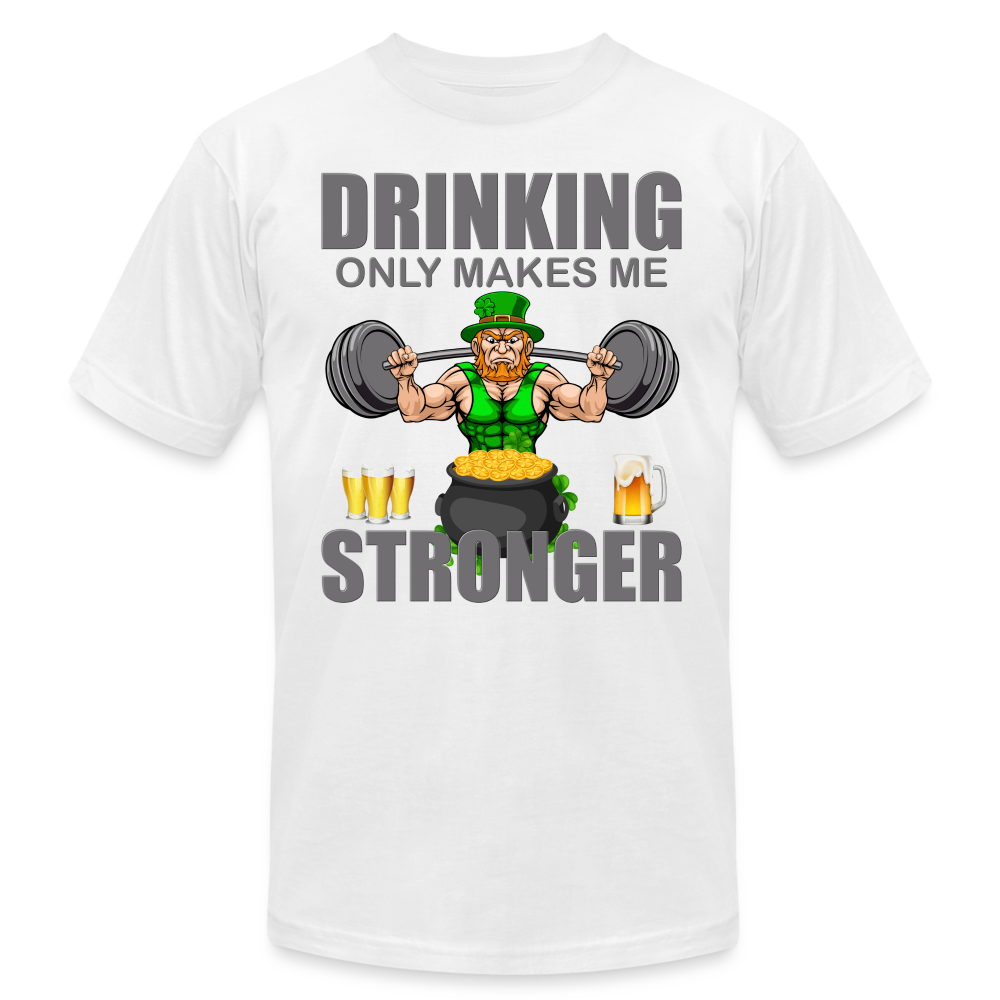 St Patrick Day Shirt, Shamrock Shirt, Drinking Only Makes Me Stronger, Irish Shirt, Lucky Shirt, St Patricks Shirt, St Patricks Day Tee, St Patricks Day Gifts - white
