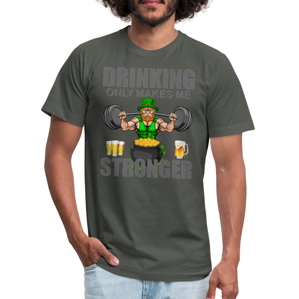 St Patrick Day Shirt, Shamrock Shirt, Drinking Only Makes Me Stronger, Irish Shirt, Lucky Shirt, St Patricks Shirt, St Patricks Day Tee, St Patricks Day Gifts - asphalt