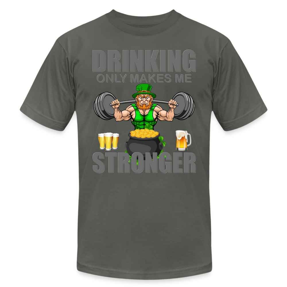St Patrick Day Shirt, Shamrock Shirt, Drinking Only Makes Me Stronger, Irish Shirt, Lucky Shirt, St Patricks Shirt, St Patricks Day Tee, St Patricks Day Gifts - asphalt
