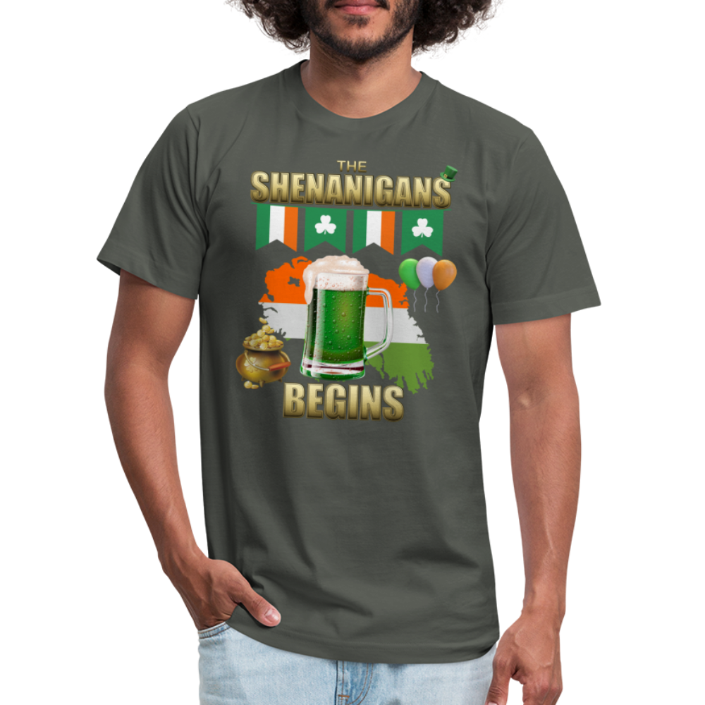 The Shenanigans Begins, St Patrick Day Shirt, Shamrock Shirt, Irish Shirt, Lucky Shirt, St Patricks Shirt, St Patricks Day Tee, St Patricks Day Gifts - asphalt
