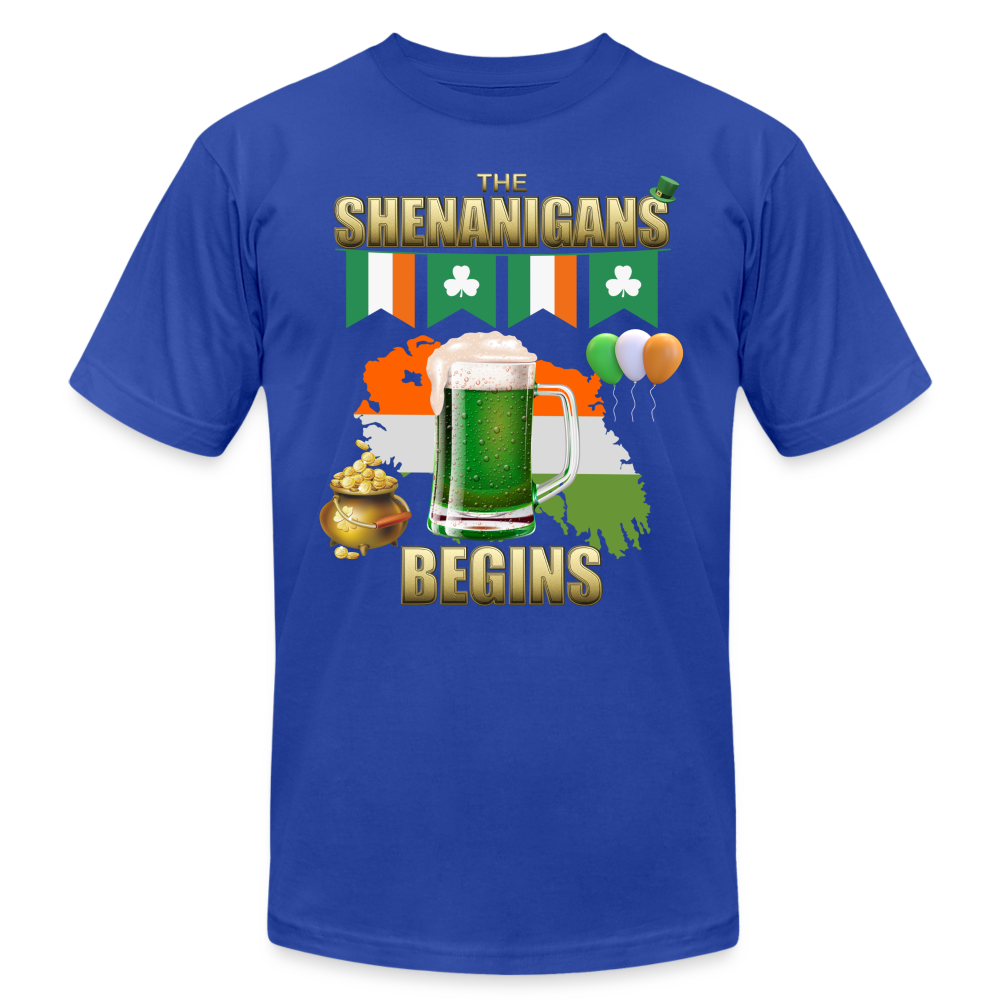 The Shenanigans Begins, St Patrick Day Shirt, Shamrock Shirt, Irish Shirt, Lucky Shirt, St Patricks Shirt, St Patricks Day Tee, St Patricks Day Gifts - royal blue