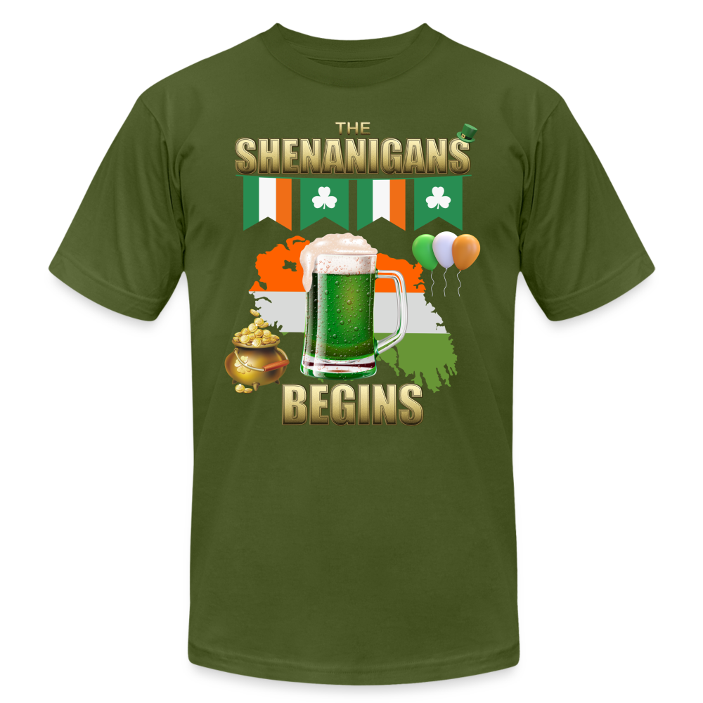 The Shenanigans Begins, St Patrick Day Shirt, Shamrock Shirt, Irish Shirt, Lucky Shirt, St Patricks Shirt, St Patricks Day Tee, St Patricks Day Gifts - olive