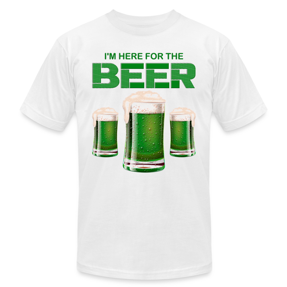 I'm Here For The Beer, Beer Drinking Shirt, Green Beer, St Patrick Day Shirt, Shamrock Shirt, Irish Shirt, Lucky Shirt, St Patricks Shirt, St Patricks Day Tee, St Patricks Day Gifts - white